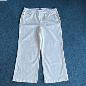Isaac Mizrahi White IML-093 Wideleg Crop Jeans Sz 18WT